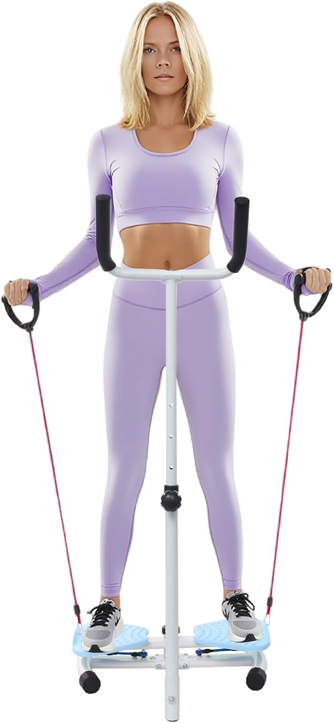 Waist Twister Machine, Adjustable Exercise Twist Board for Women Men, Ab Twist Board with 300 lbs Weight Capacity Ab Twist Board with 300 lbs Weight Capacity (Pink and White)