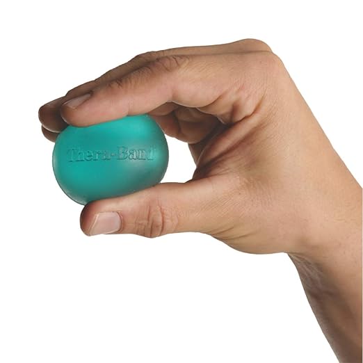 THERABAND Hand Exerciser, Ball For Hand, Wrist, Finger, Forearm, Grip Strengthening & Therapy, Squeeze Ball to Increase Hand Flexibility & Relieve Joint Pain, Red, Soft, Beginner