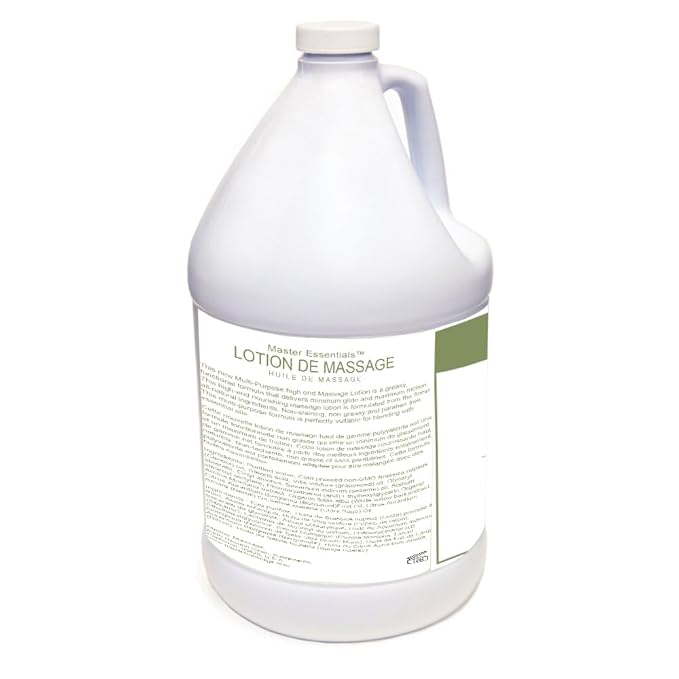 Master Massage - Organic, Unscented, Vitamin-Rich and Water-Soluble Massage Lotion - 4 Gallon Bottle Per Pack