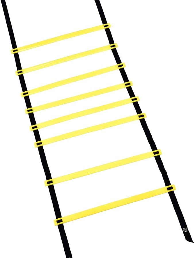 Agility Ladder, 16 Rung Heavy Duty Football Training Ladder, Adjustable Flat Plastic Rungs with Durable Nylon Straps, Ideal for Speed, Agility & Coordination Training for