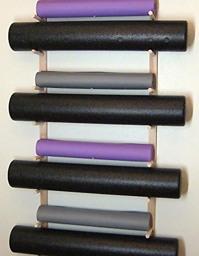 Sportify Classy Wood Foam Roller & Yoga Mat Storage Rack. Holds 4, 8, 12 etc. Sold by The Pairs and no. of Pairs You get Determines no. of mats/Rollers You Hold. Easy Wall Mount & Hardware. Black.