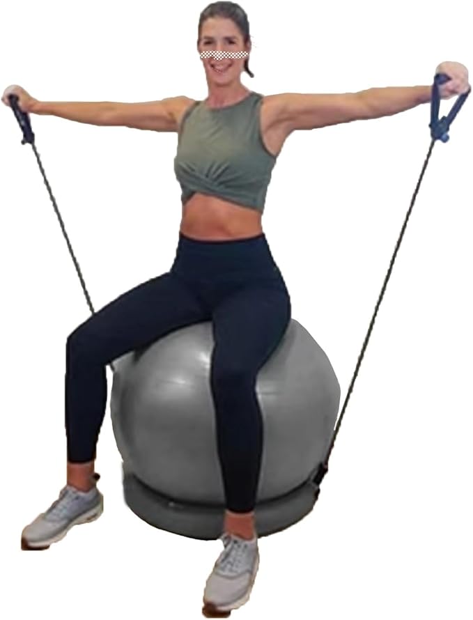 CMYUN Yoga Ball Chair Workout Ball Chair for Yoga/Fitness, Stability Ball Chair for Office Home Classroom, Pregnancy Ball Seat with Pump, Relieve Back Pain (Size : Diameter 55cm (21 5/8"))