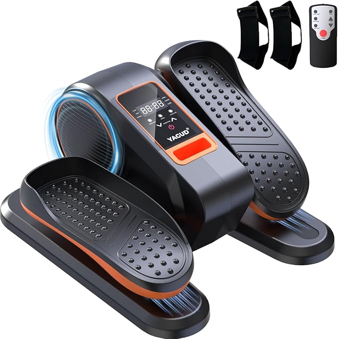 Under Desk Elliptical Machine, Electric Leg Exerciser as Seen on TV for Senior, Quiet Portable Seated Pedal Exerciser Machine with Remote Control, 12 Adjustable Speeds for Home Office