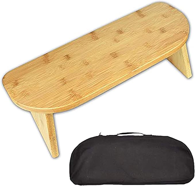 Ergonomic Bamboo Meditation Bench for Yoga and Kneeling Foldable and Eco Friendly