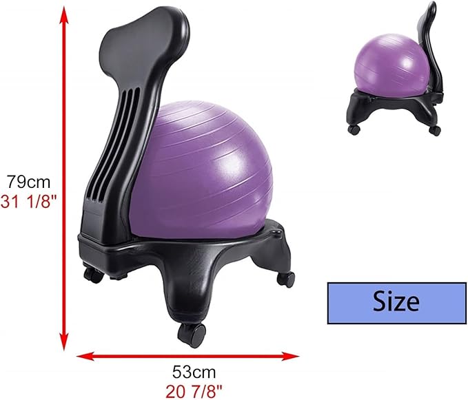 Yoga Ball Chair,Yoga Ball，Exercise Ball, Yoga Ball Chair Exercise Ball Chair for Office Stability Ball Seat for Relieving Sedentary Pain Ergonomic Yoga Ball Chair for Classroom