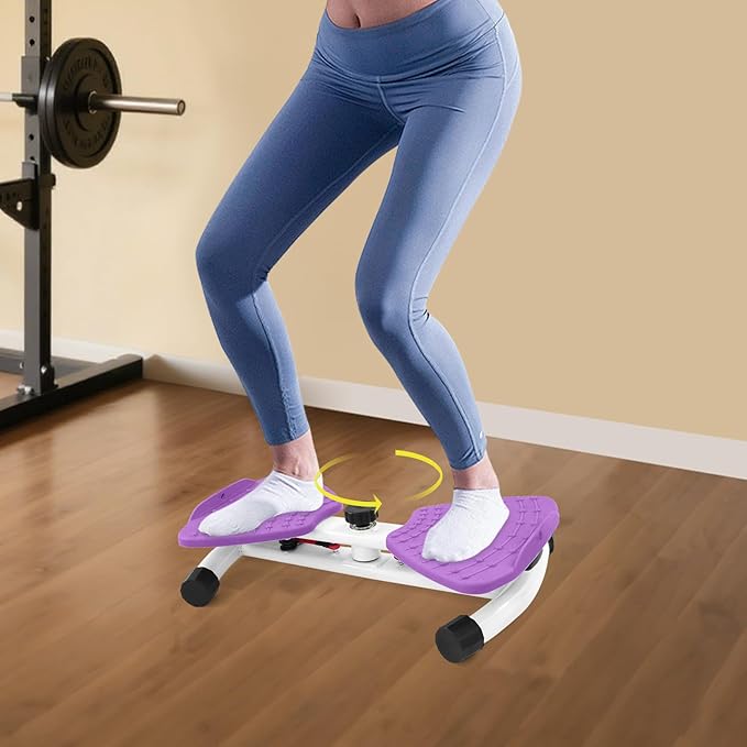 Waist Twister, Non-Slip Dual Pedal Ab Machine with Resistance Bands, Home Fitness Core Trainer for Slim Waist & Abs Workout, 260 lbs Capacity