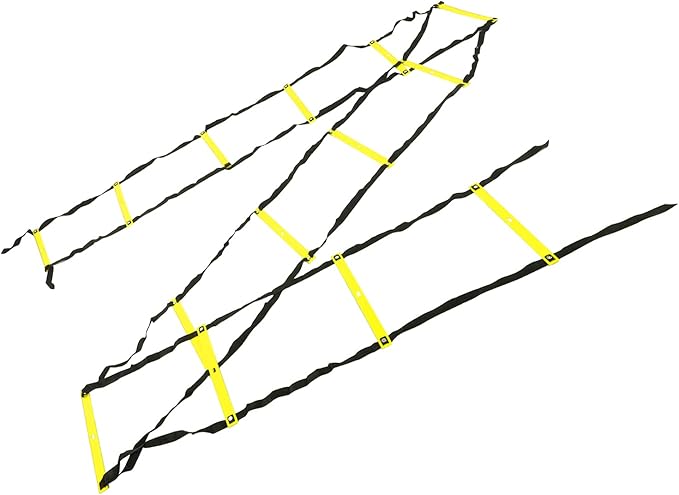 7M 14 Rung Agility Speed Ladder Stairs, Adjustable Training Ladder for Soccer Football Fitness, Non - Slip PP Agility Ladder with Angle Marks for Athletes and Coaches