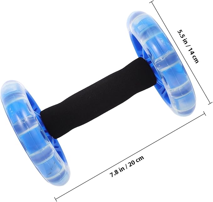 Toyvian Twin-wheel Ab Roller Fitness Wheel Core Roller for Abdominal Exercise with Extra Wide Design, Blue, Home Gym Strength Training Equipment for Men and Women
