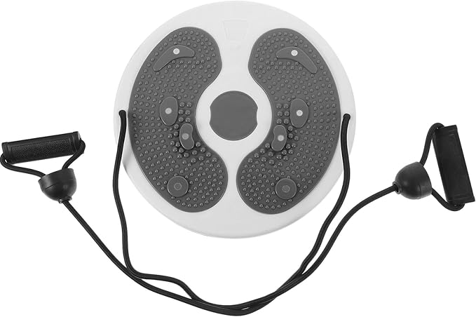 PRETYZOOM Household Fitness Twisting Disc Waist Trainer Twisting Board with Resistance Cord Gray for Abdominal Slimming Exercise and Core Strengthening