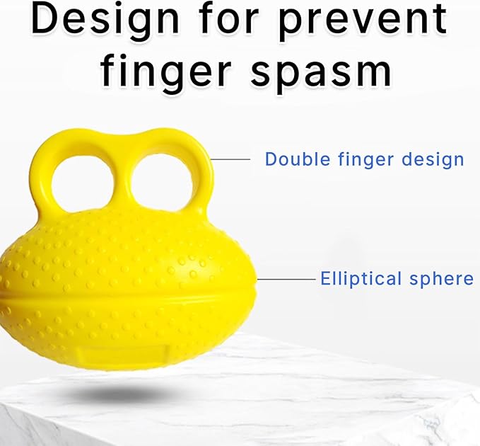 Hand Grip Strength Trainer,Finger Exerciser Balls for Hand Therapy,Stress Relief Balls for Adults(Yellow)