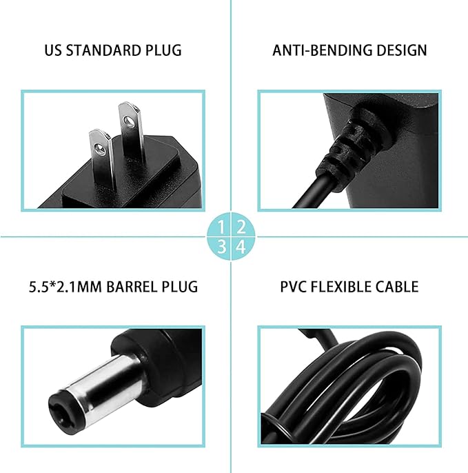 AC DC Adapter Charger Power for Life Fitness X1 X3 X5 X8 GO Console Elliptical Machine Cross Trainer Power Supply Cord 6ft