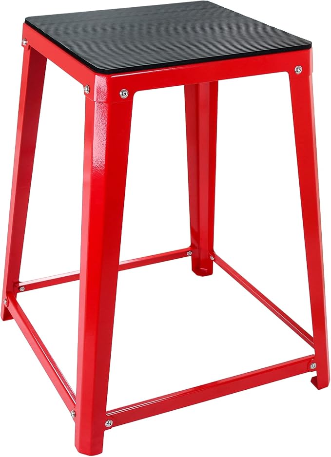 Plyometric Jump Box Set,12/18/24/30 Inch Anti-slip Jump Box Exercise,Red Plyo Box, Fiteness Step Up Box for Workout, Steel Up Box Jumps for Home Gym Training
