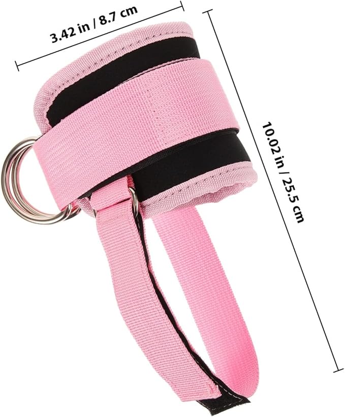 SUPVOX Adjustable Ankle Workout Straps with Buckle, 2pcs Pink Resistance Leg Strength Training Wraps for Gym Cable Machine Attachments, Multi-Functional Fitness Equipment for Home and Gym