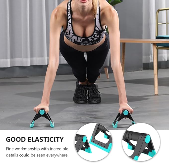 GALPADA Push-up Bars and Stands Indoor Fitness Apparatus Blue Pair Non-slip Push-up Rack for Home Exercise Strength Training Equipment