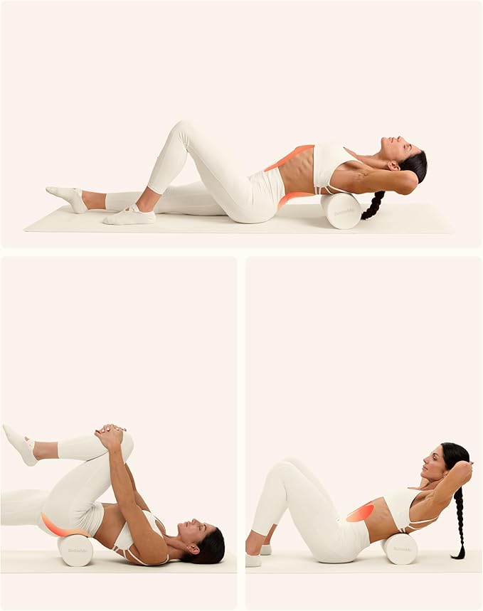 BetterMe Foam Roller for Muscle Recovery – High Density Exercise Roller for Back &Legs – Deep Tissue Massage Roller for Tension, Relief & Stretching (Stone Gray)