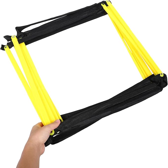 PRETYZOOM Agility Ladder Soccer Training Equipment Yellow Foldable Soft Ladder for Football Speed and Footwork Drills for Athlete Conditioning