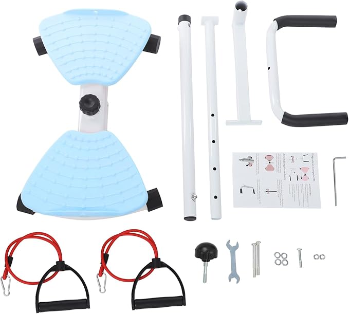 Waist Twister Machine, Adjustable Exercise Twist Board for Women Men, Ab Twist Board with 300 lbs Weight Capacity Ab Twist Board with 300 lbs Weight Capacity (Pink and White)
