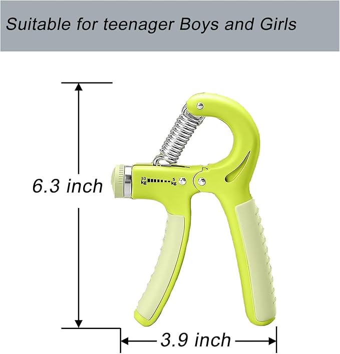 Strengthener Hand Grip 2 Pack Kid Boys Girls Teenager Strength Trainer Number Counter Forearm Finger Wrist Gripper Exerciser 5-30kg Adjustable Stretcher Squeezer Workout