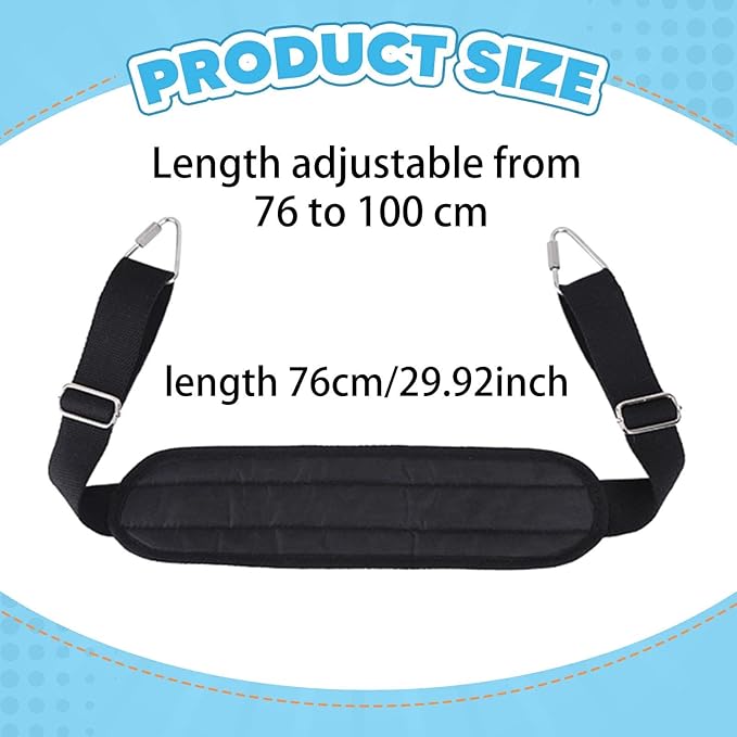 Pilates Reformer Foot Strap - Adjustable Leg Strap (76cm-100cm/30in-39in) with Hooks for Fitness Equipment Accessory
