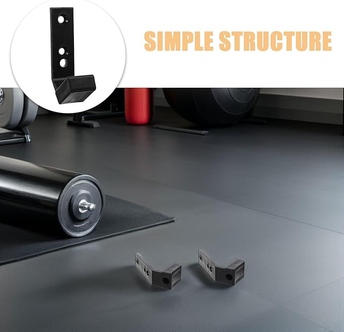 10pcs Barbell J Hooks for Squat Rack Power Rack Accessories 40x55x100mm Pa/pp Material Wall Mount Barbell Storage Holders for Home Gym Strength Training Equipment