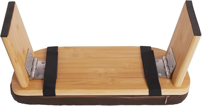 Foldable Meditation Bench with Cushion,Bamboo Meditation Stool,Portable Kneeling Stool,Prayer Bench,Brown,Wood Color