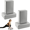 4 Pack Yoga Blocks - Premium EVA Foam Blocks for Pilates Workout, Stretching, Meditation - Yoga Brick for Flexibility, Balance, Spine Strength, Non-slip and Lightweight Exercise Blocks (Gray)