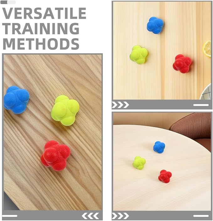 6Pcs Hexagon Reaction Speed Training Balls for Hand Eye Coordination and Agility Reflex, 5.5Cm Functional Fitness Agility Coordination Ball Set for Sports Training and Exercise