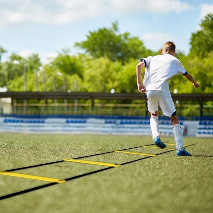 GHB Agility Ladder Speed Training Ladder Workout Ladder with 6 or 10 Cones 12 Rung 20ft with Resistance Parachute
