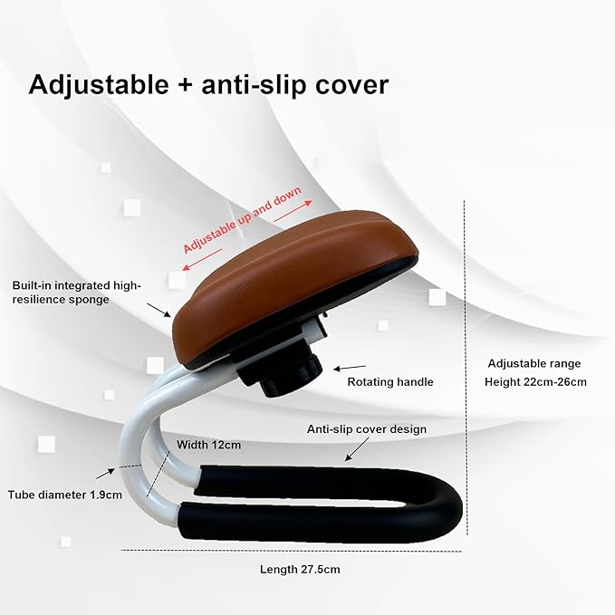 Meditation Stool - Adjustable Height Kneelers, Bench Seat with Sponge Cushion for Comfort, Meditation Accessories Non-Slip Leg Sleeve, Portable Chair for Home Yoga Studio, Relaxation Praying Support