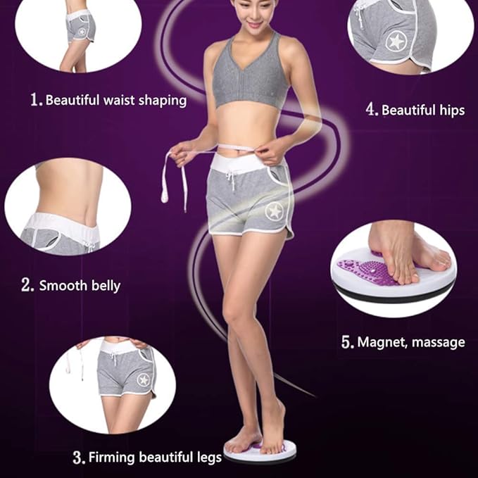 Waist Twister with Handles, Waist Twisting Disc with Loop Resistance Bands, Waist Trimmer Ab Twist Board for Slimming Waist and Strengthening, Abs Core Twister with Handles