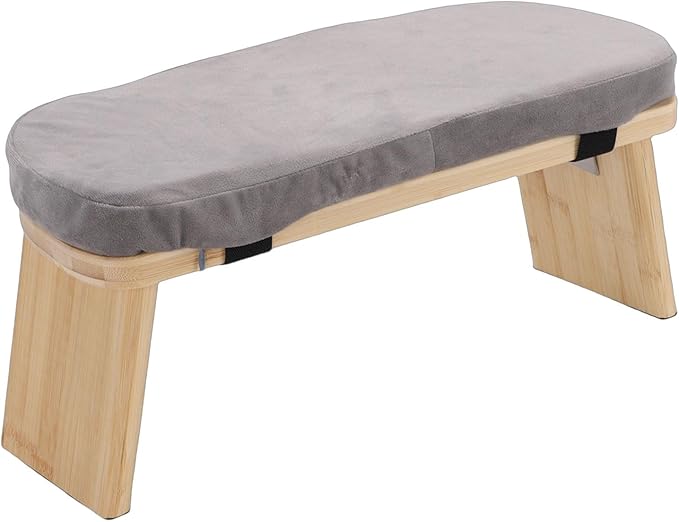 Sorandy Meditation Bench, Folding Beech Wood Kneeling Stool, Anterior Tilt Prayer Benches with Soft Cotton Cushion & Magnetic Locking Hinge, Ideal for Home Meditation, 220lbs Load Capacity