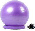 Yoga Ball Chair,Yoga Ball，Exercise Ball, Yoga Ball Chair Ergonomic Exercise Ball Stool with Base Stability Yoga Ball Chair for Adults Pregnancy Fat People Comfort Balance(Purple,55cm ( 21 5/8" ))