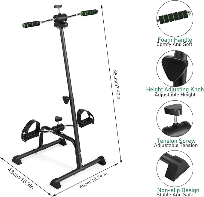 Home Elderly Exercise Bike Adjustable Arm Leg Knee Scooter Upper and Lower Extremity Rehabilitation Machine Low Impact Whole Body Exercise Equipment