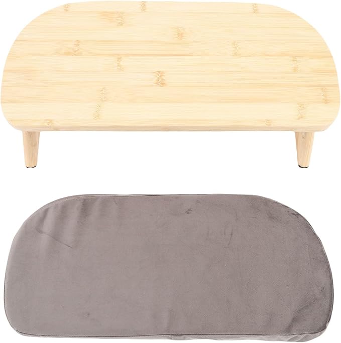 YUYTE Wooden Meditation Bench Ergonomic Meditation Stool, Detachable Kneeling Chair for Yoga with Soft Cushion Carry Bag, Home and Travel (Grey)
