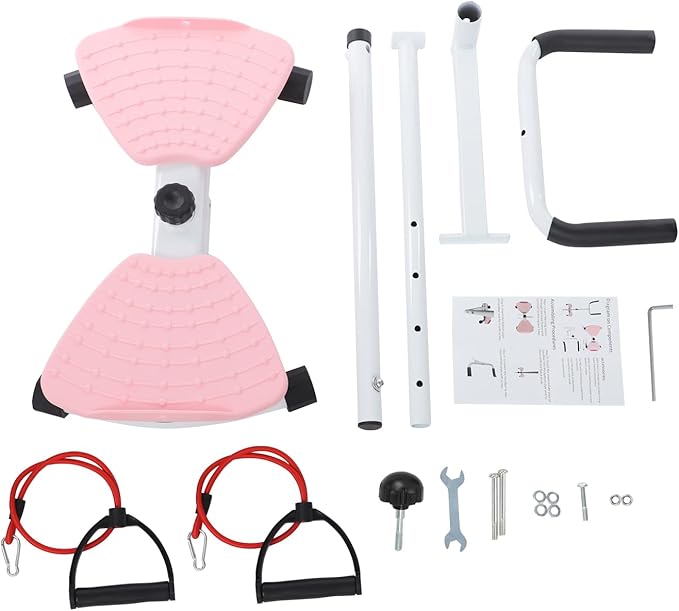 Waist Twisting Machine with Handlebar, 3 Gears Adjustable Ab Twister Machine with 2 Pull Cords, Ab Twist Board for Exercise 330lbs Load Capacity