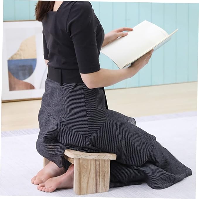 POPETPOP Portable Zen Stool Wooden Meditation Bench Non-Slip Design Suitable for Household Stool