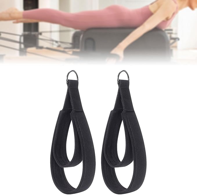 2X Pilates Double Loop Straps for Pilates Reformer Straps Pilate Accessories D Rings Strap for Beginner Women Men Fitness