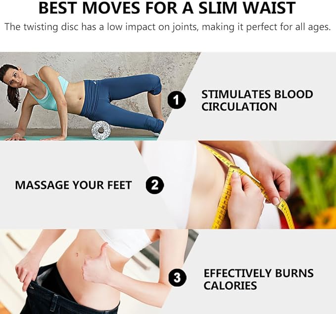 Milisten Twist Waist Disc Fitness Board with Magnetic Resistance, Wriggled Foot Massage Plate for Home Workout and Weight Loss, Female Waist Trainer Exercise Equipment