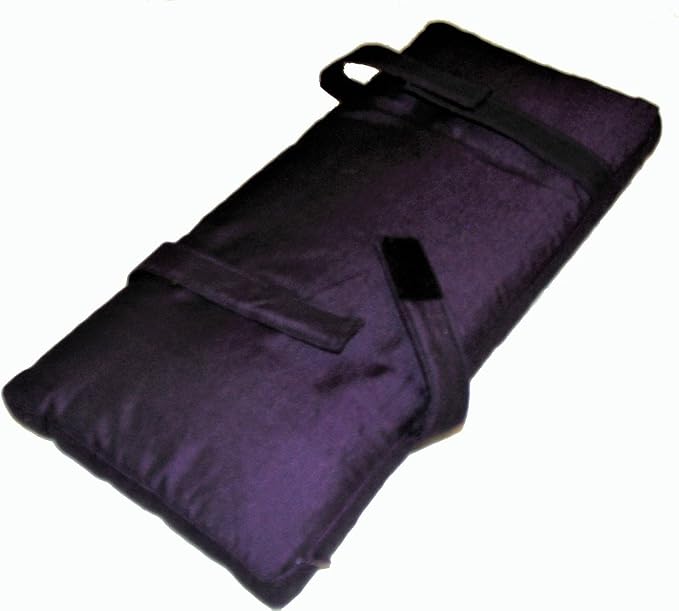Meditation Bench & Cushion Set - Folding Seiza - Global Weave Burgundy Brown