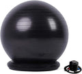 Yoga Ball Chair,Yoga Ball，Exercise Ball, Yoga Ball Chair Ergonomic Exercise Ball Stool with Base Stability Yoga Ball Chair for Adults Pregnancy Fat People Comfort Balance(Black,65cm ( 25 5/8" ))
