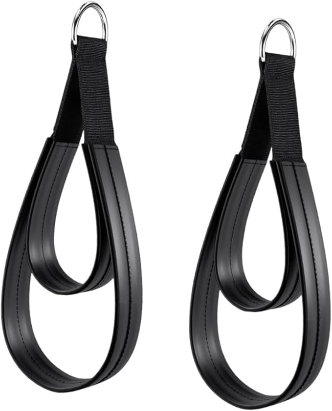 2Pcs Pilates Double Loop Straps for Reformer Comfortable Grip D Rings Strap Handle for Improve Flexibility Strength Dexterity