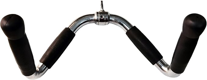 qibylift Barbell Multi-Exerciser Cable Attachment For Cable Machines, Lat Pull Down Bar Cable Machine Attachments, Tricep Press Down Bar, Revolving Straight Curl Pulldown Bar with Rotating & Rubber Handle Grips