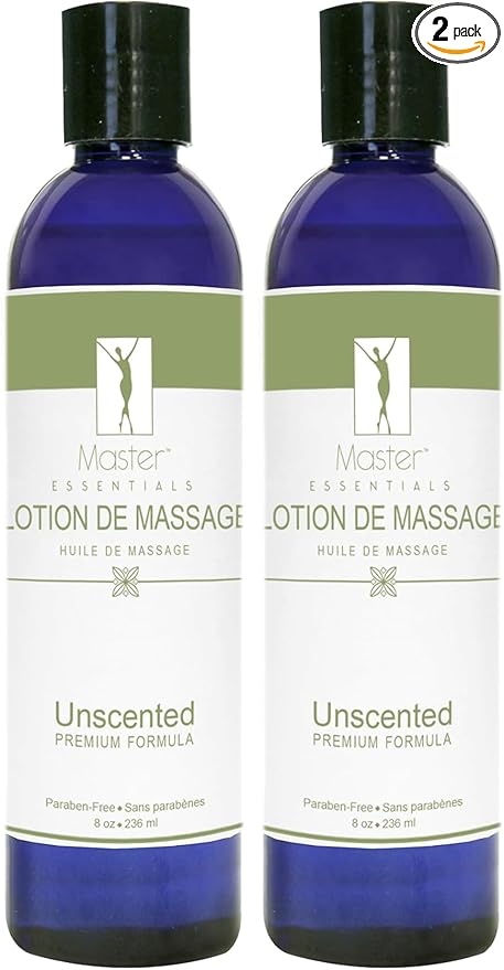 Master Massage Organic Massage Lotion (Pack of 2) - 8 fl oz, Skin-Nourishing Formula for Relaxation, Ideal for Massage Therapy and Home Use