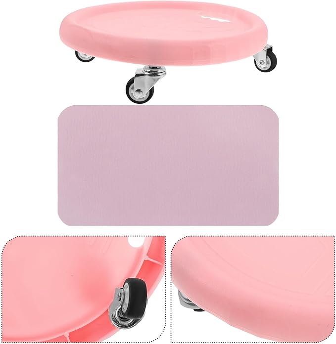 Ab Roller Wheel Core Trainer with Fitness Sliders and Silent Smooth Rolling Board, Pink Abdominal Exercise Roller for Home Gym Strength and Core Muscle Workout