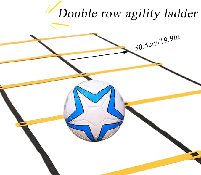 Agility Ladder Double Row Agility Ladder, Adjustable Training Equipment, Football Flexibility Training Jumping Ladder, for Personal Train(Size:3M)