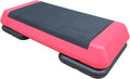Adjustable Workout Aerobic Stepper in Fitness & Exercise Step Platform Trainer Red Black with 2 Risers