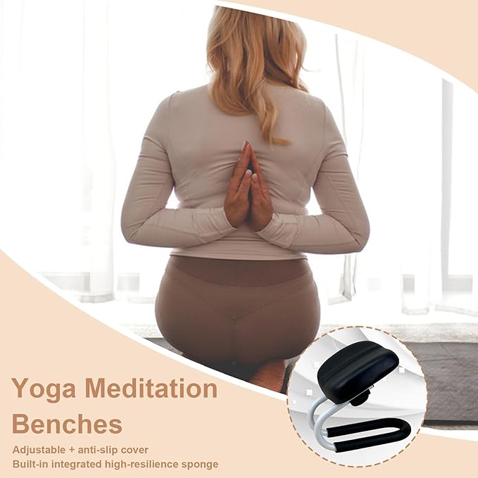 Meditation Seat,Prayer Kneeler Bench | Ergonomic Metal Kneeling Chair for Hip Support | Metal Kneeling Chair Enhances Comfort | Meditation Bench | Portable Prayer Seat for Home Yoga Studio