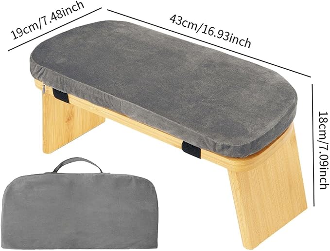 Meditation Bench with Cushion Ergonomic Non Slip Modern Support Kneeling Stool Soft for Indoor Outdoor Leisure Tea Ceremony