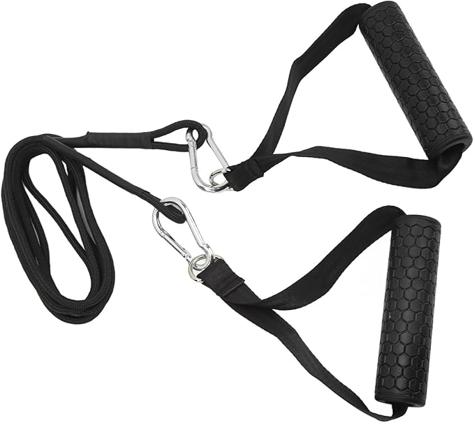 Triceps Rope, Long Strap with 2 Handles Cable Attachments for Multi-Use Fitness for Men Women Home Gym Strength Training