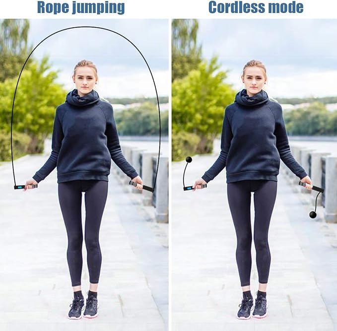 Jump Rope, Digital Weighted Handle Workout Jumping Rope with Calorie Counter for Training Fitness, Adjustable Exercise Speed Skipping Rope for Men, Women, Kids, Girls